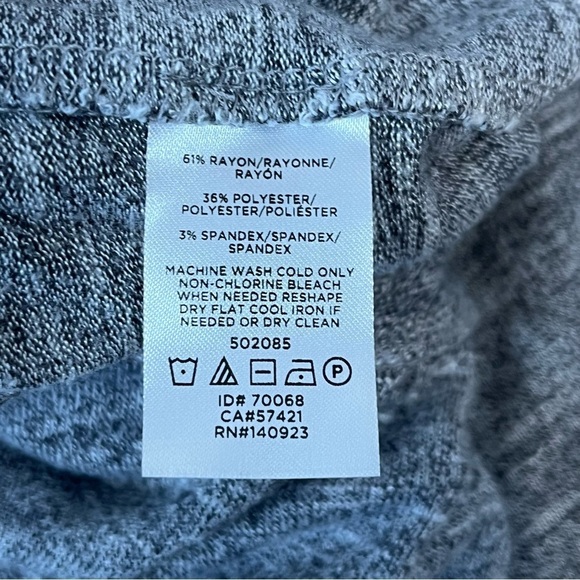 Loft Lou & Grey Hoodie Womens Small Gray Cropped Sweatshirt Short Sleeve Top - Picture 5 of 9